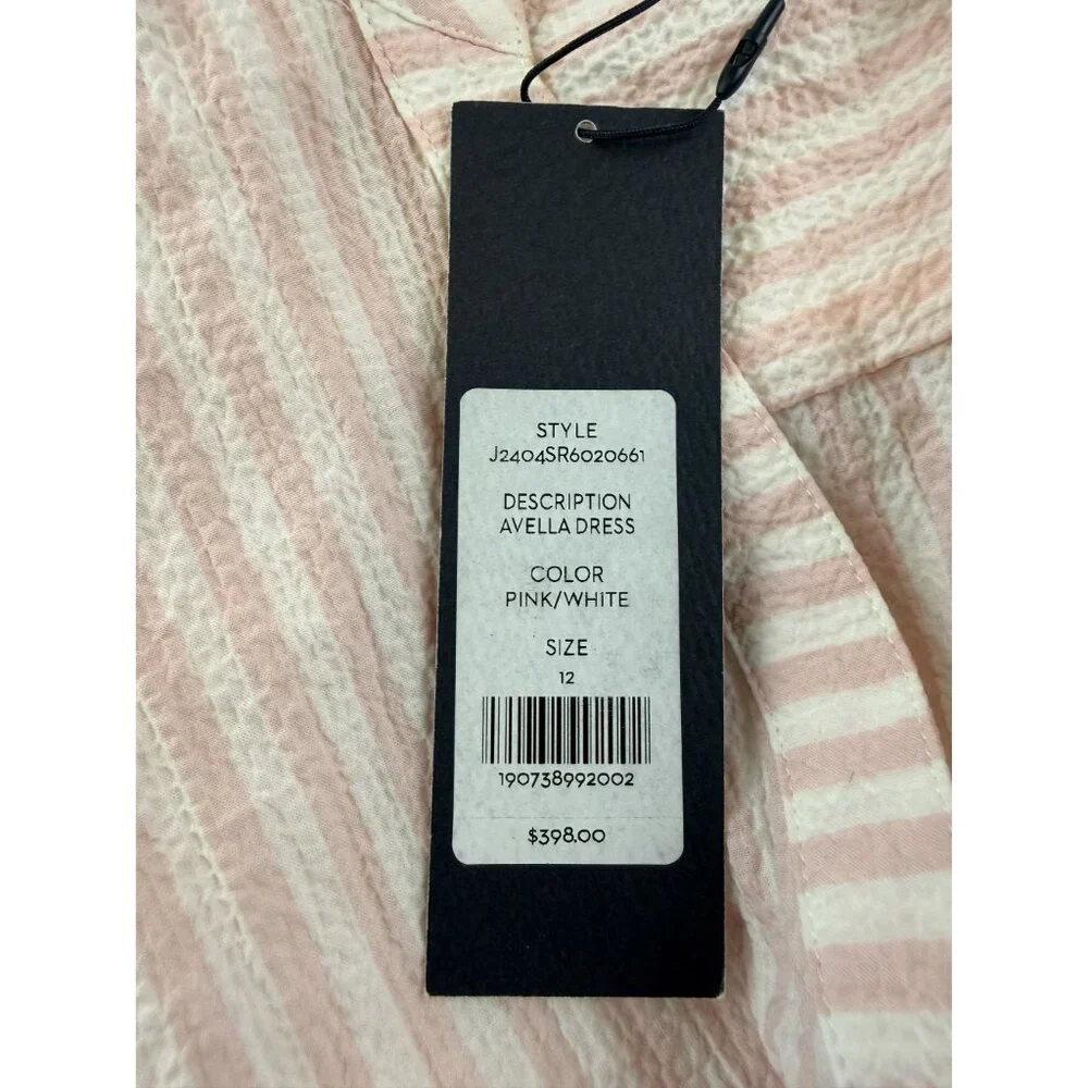 NWT Veronica Beard Avella Ruffled Striped Seersucker Mini Dress Size 12 - Picture 7 of 12